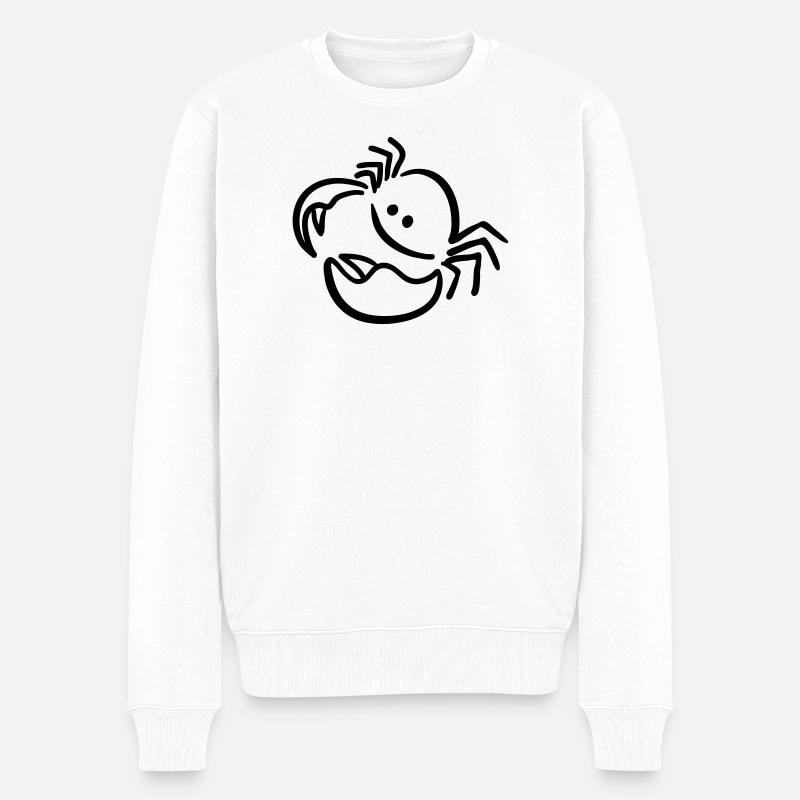 krebs - Männer Premium Bio Pullover - Weiß