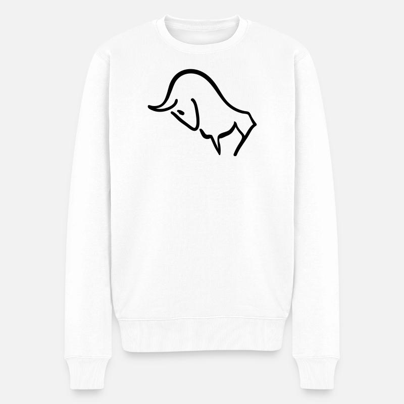 stier - Männer Premium Bio Pullover - Weiß