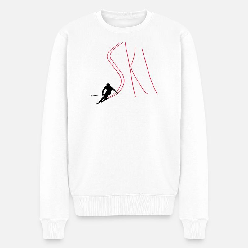 Ski - Männer Premium Bio Pullover - Weiß