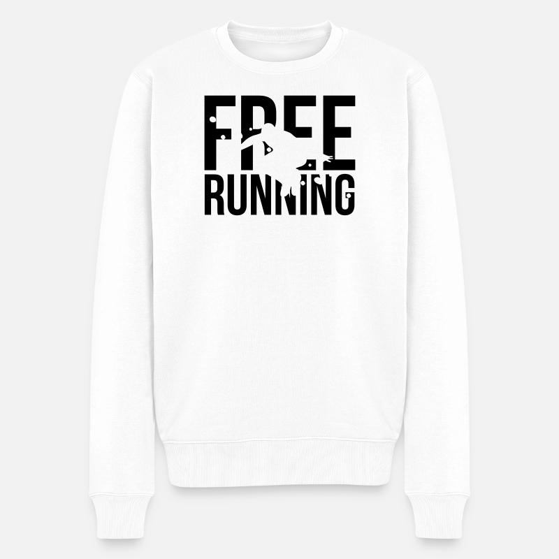 free running - Männer Premium Bio Pullover - Weiß