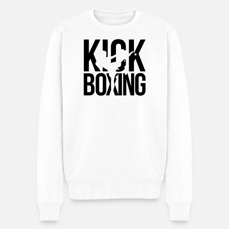 kick boxing kickboxen - Männer Premium Bio Pullover - Weiß