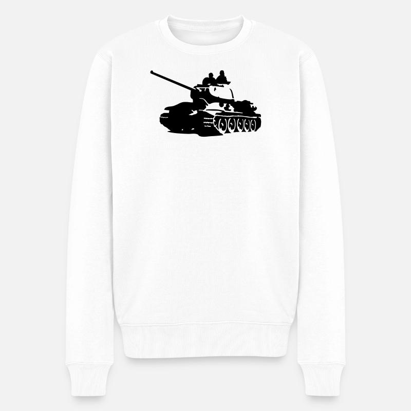 Panzer T-34 - Männer Premium Bio Pullover - Weiß