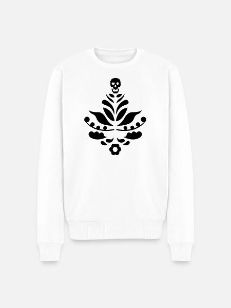 Kurbits & skull black - Men's Premium Organic Jumper - white