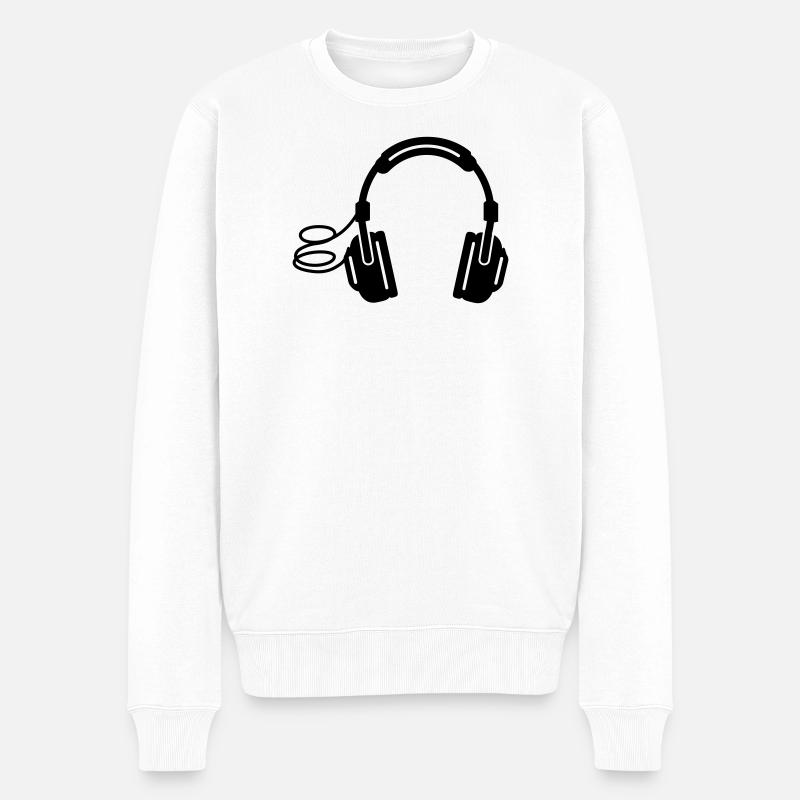 Kopfhörer headphones - Männer Premium Bio Pullover - Weiß
