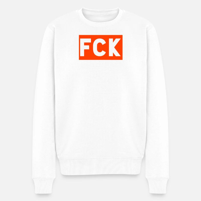 Fuck Nazis - Männer Premium Bio Pullover - Weiß