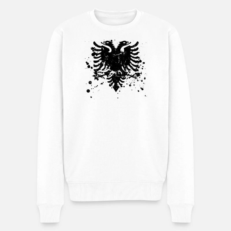 Drapeau albanais « albanais » - Pull Premium bio Homme - blanc