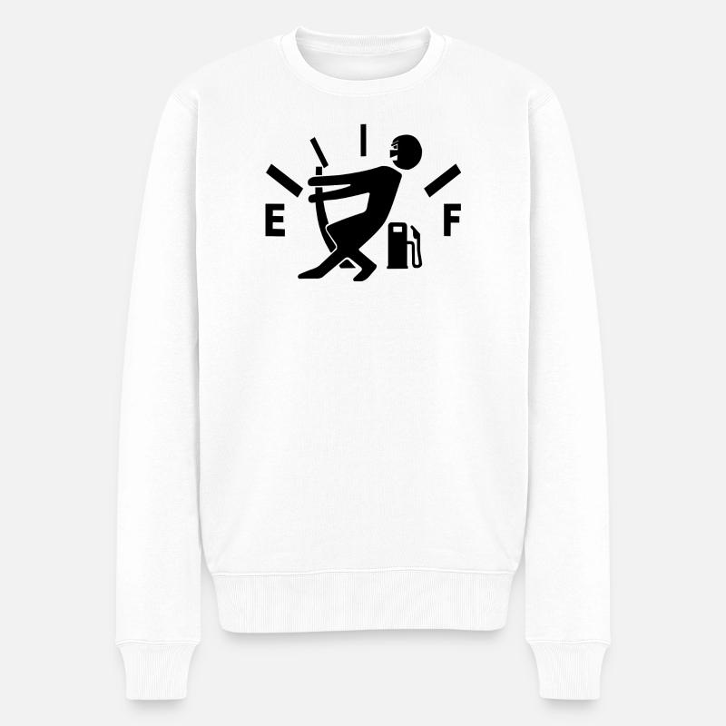 Tankanzeige Leer - Männer Premium Bio Pullover - Weiß