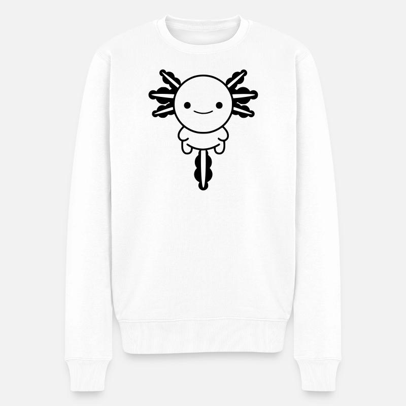 Axolotl - Männer Premium Bio Pullover - Weiß