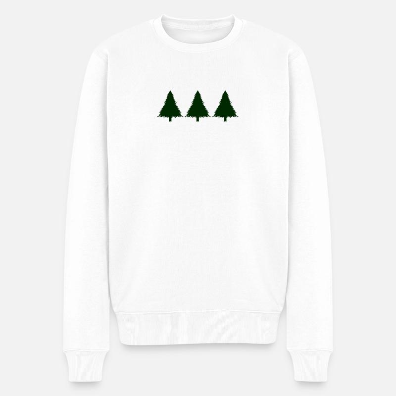 Tannenbaum - Männer Premium Bio Pullover - Weiß
