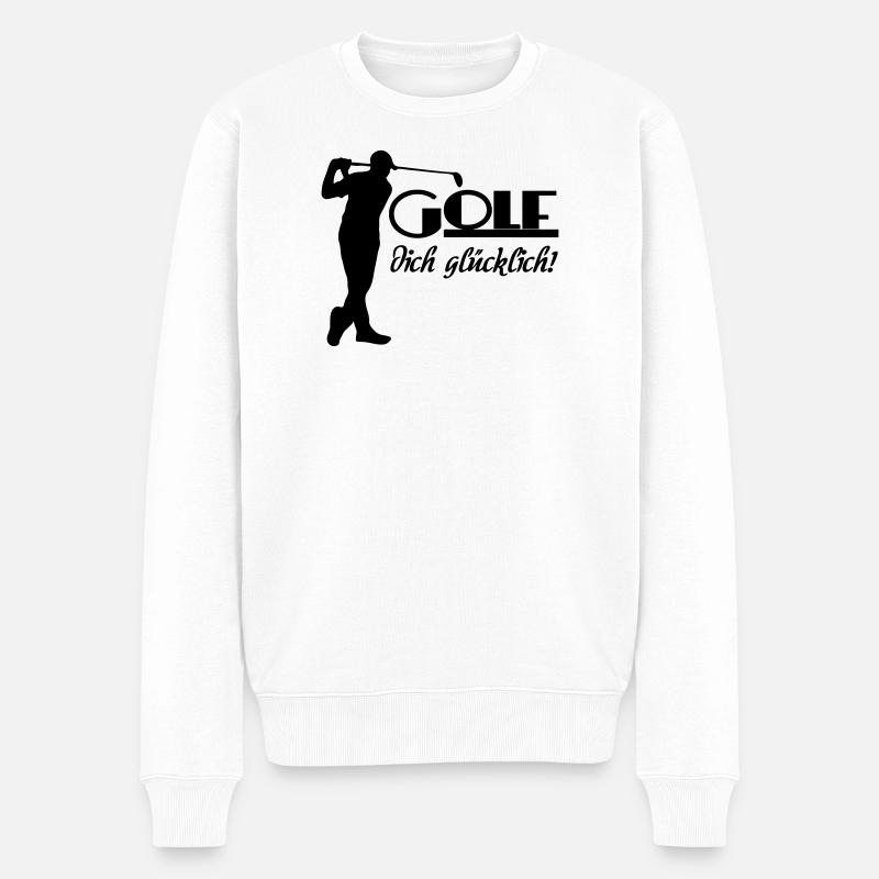 Golf Golfer Sport Sportler Spruch Geschenk - Männer Premium Bio Pullover - Weiß