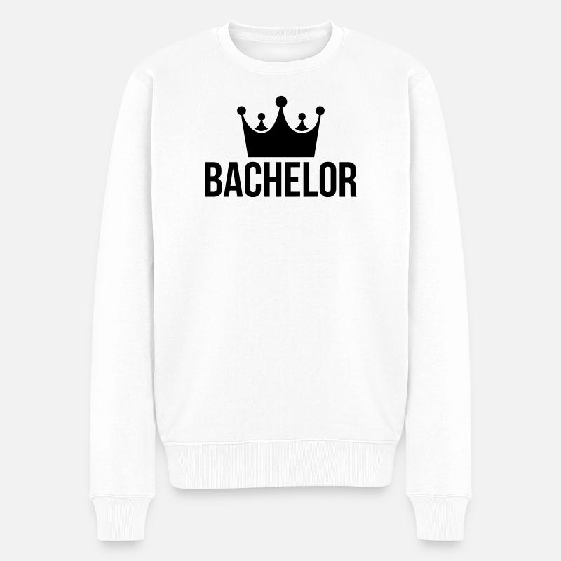 bachelor king Junggesellenabschied - Männer Premium Bio Pullover - Weiß