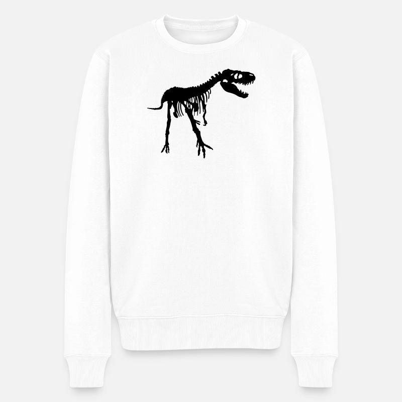 Dinosaur - Männer Premium Bio Pullover - Weiß
