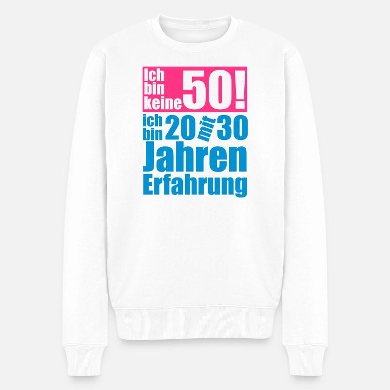 Ich bin keine 50! - Männer Premium Bio Pullover - Weiß