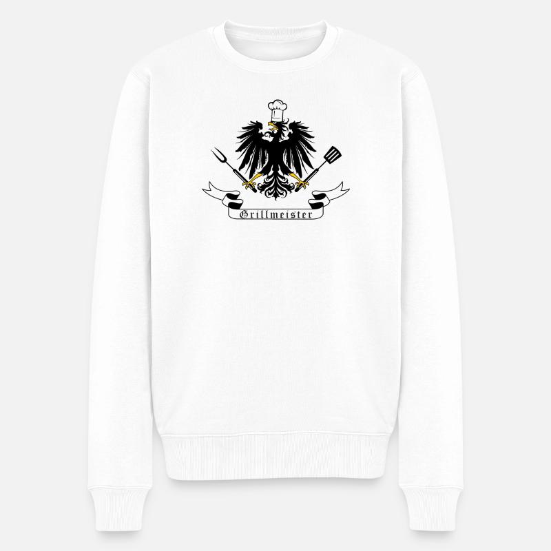 Grillmeister - Männer Premium Bio Pullover - Weiß
