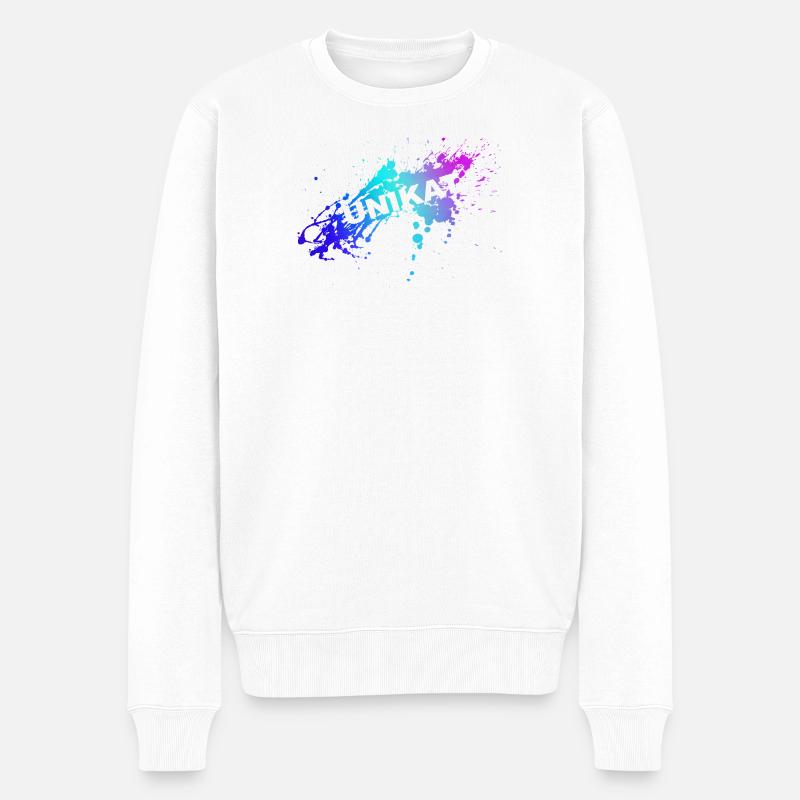 UNIKAT - Männer Premium Bio Pullover - Weiß