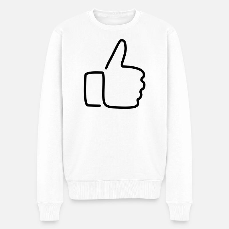 Daumen hoch! - Männer Premium Bio Pullover - Weiß