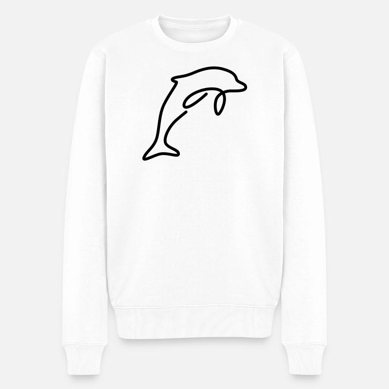 Delfin - Männer Premium Bio Pullover - Weiß