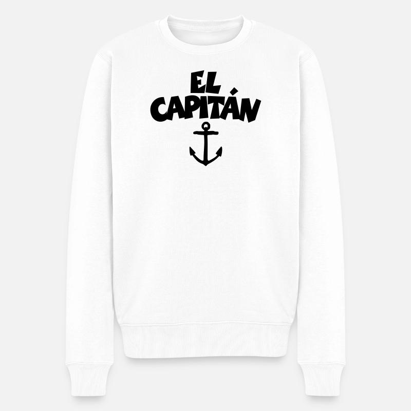 El Capitán - Männer Premium Bio Pullover - Weiß