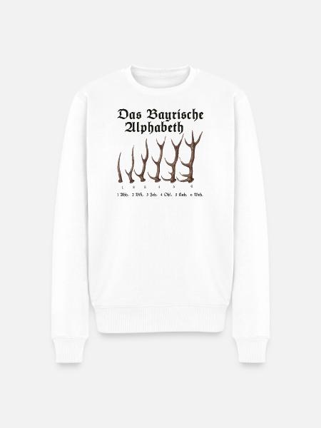 Das Bayrische Alphabet aus Bayern - Männer Premium Bio Pullover - Weiß