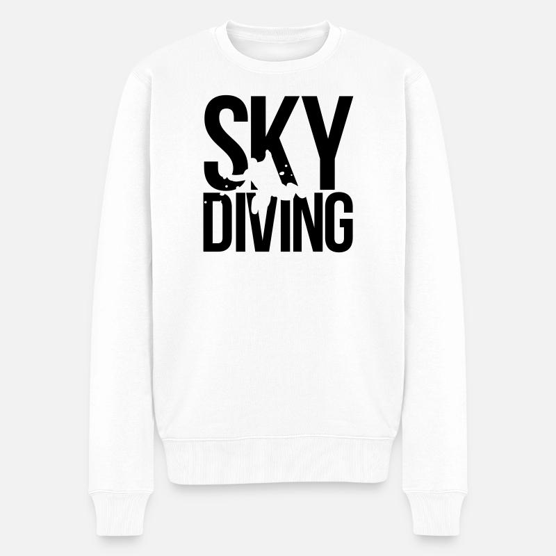 Fallschirmspringen skydiving - Männer Premium Bio Pullover - Weiß
