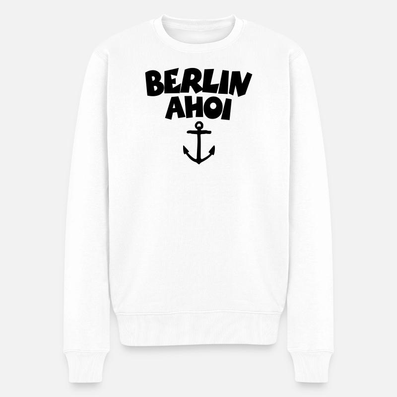 Berlin Ahoi - Männer Premium Bio Pullover - Weiß