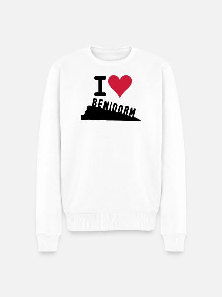 Crimson Heart Love Typography - Men's Premium Organic Jumper - white