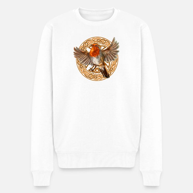 Robin Vogel - Männer Premium Bio Pullover - Weiß