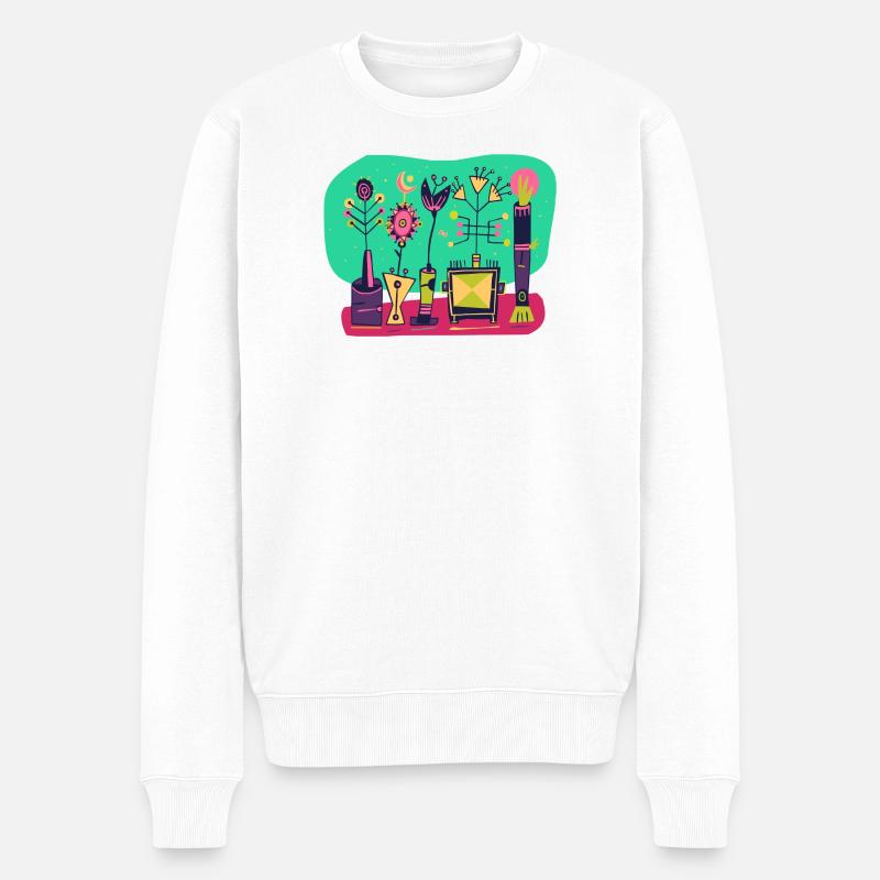 Floristen Kunst - Männer Premium Bio Pullover - Weiß