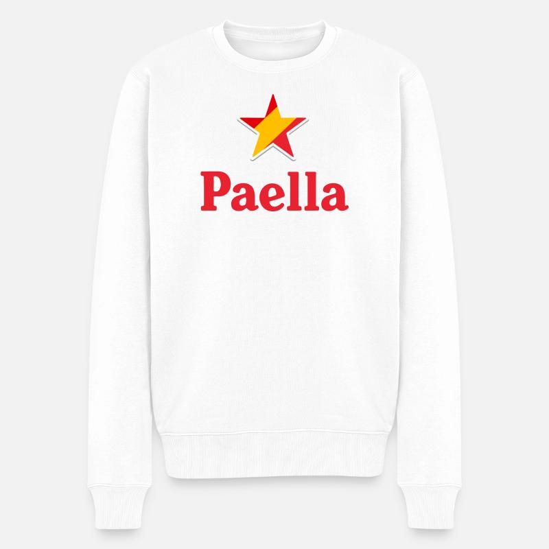 Stars of Spain - Paella - Männer Premium Bio Pullover - Weiß
