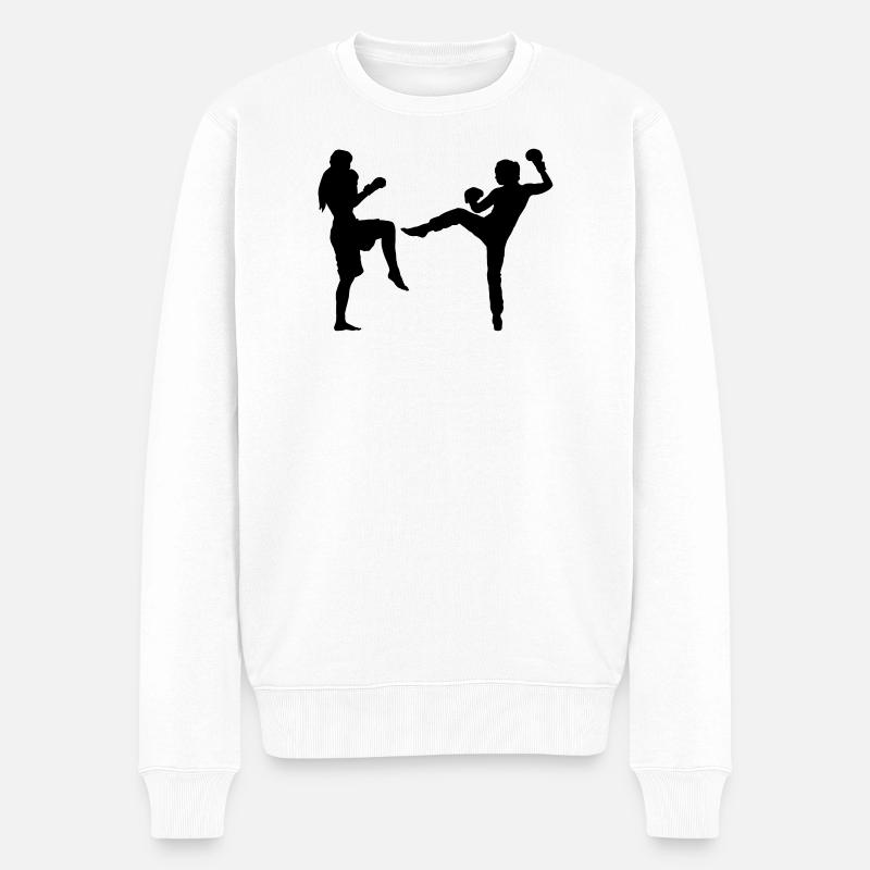 fight_girls - Männer Premium Bio Pullover - Weiß