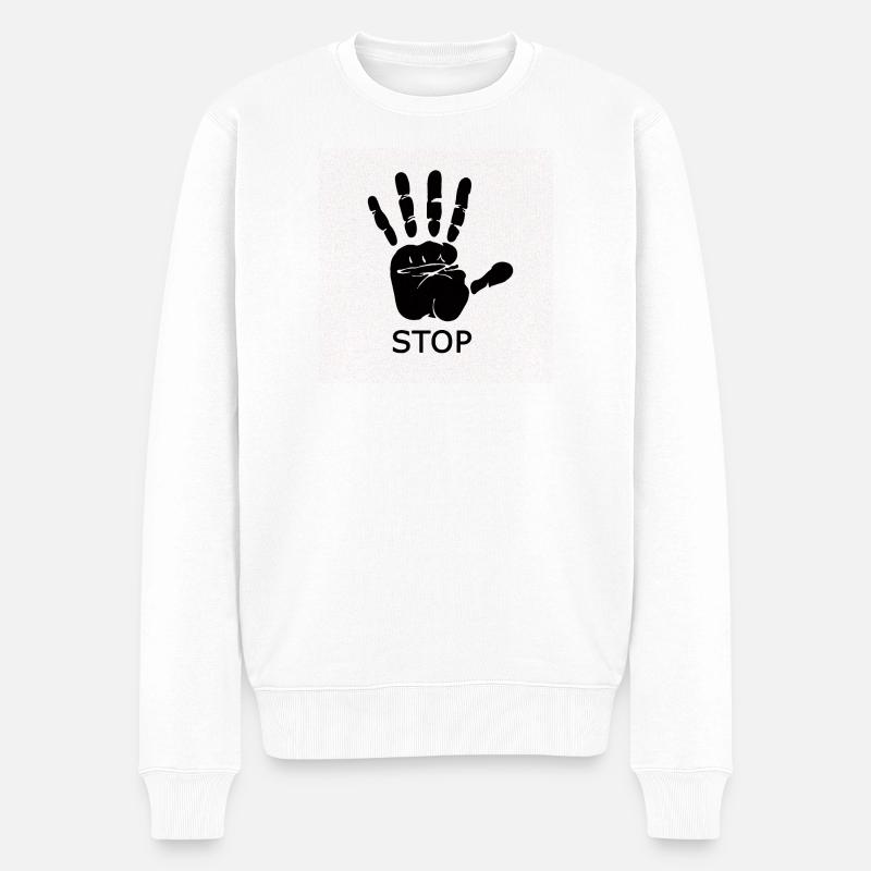 arrêt - Pull Premium bio Homme - blanc