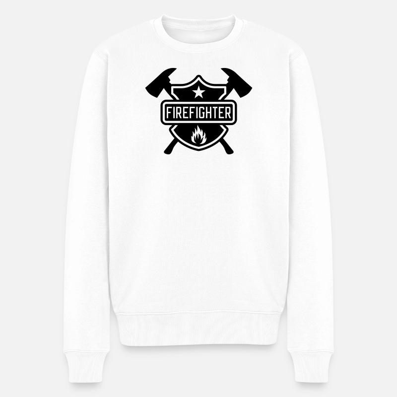Firefighter - Männer Premium Bio Pullover - Weiß