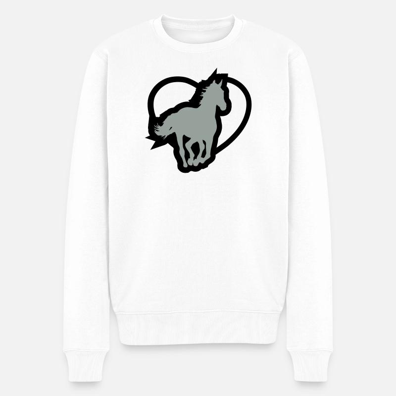 Ein pferd - Männer Premium Bio Pullover - Weiß