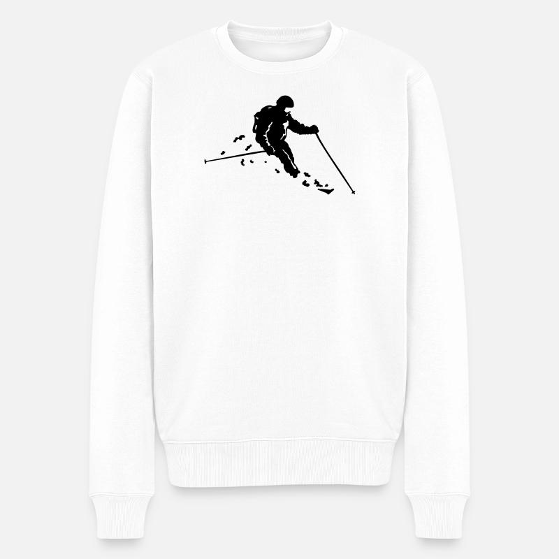 Ski freerider - Männer Premium Bio Pullover - Weiß