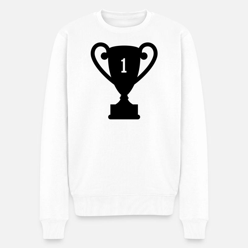 trophy Trophäe preis - Männer Premium Bio Pullover - Weiß