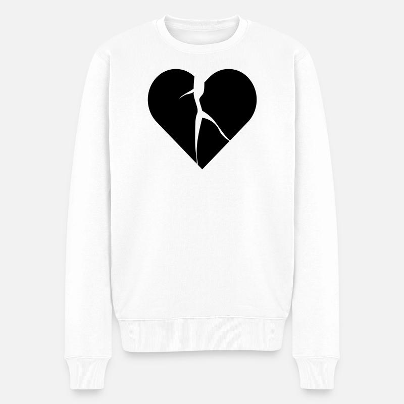 le cœur brisé en mal d’amour - Pull Premium bio Homme - blanc