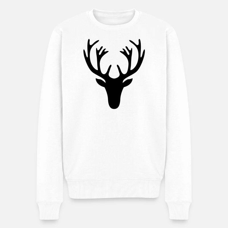 shirt_geweih_01 - Pull Premium bio Homme - blanc