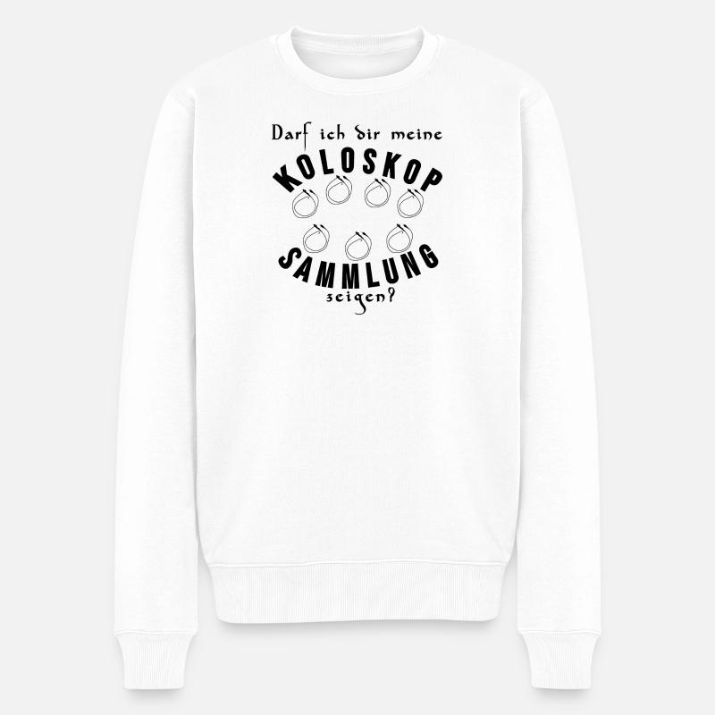 Arzt Internist Koloskop Sammlung Sprüche Geschenk - Männer Premium Bio Pullover - Weiß