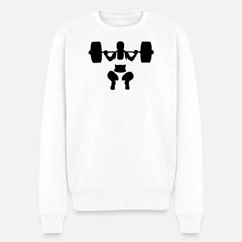 Gewichtheberin - Männer Premium Bio Pullover - Weiß