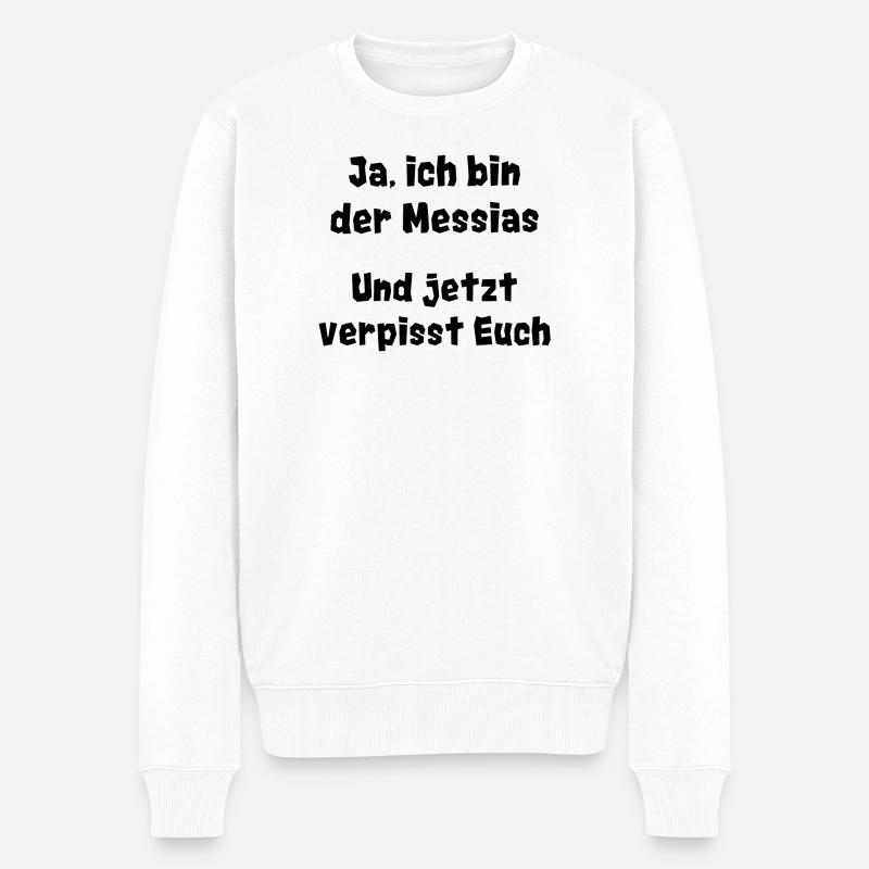 Messias - Männer Premium Bio Pullover - Weiß