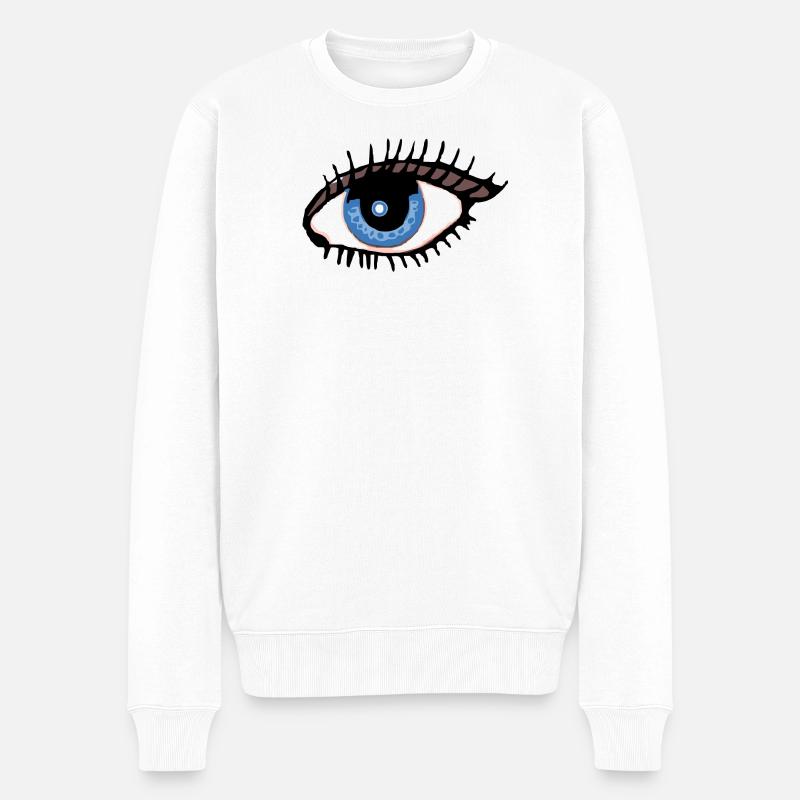 Auge - Augen-blick - sehen -Sichtweise - Männer Premium Bio Pullover - Weiß