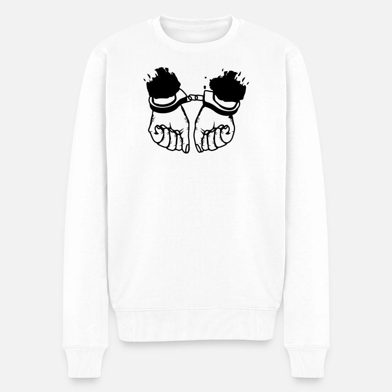 Les mains et les menottes - Pull Premium bio Homme - blanc