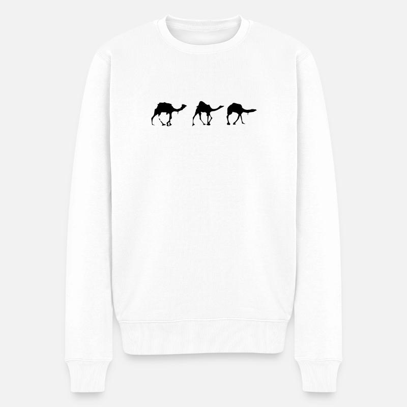 Kamele - Männer Premium Bio Pullover - Weiß