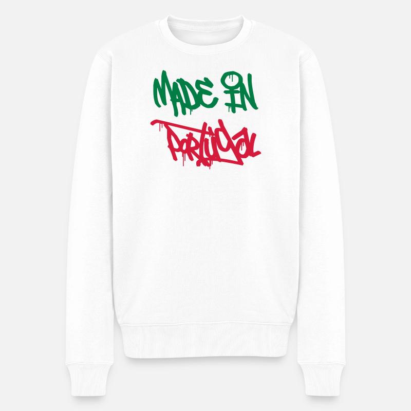 Made in Portugal - Männer Premium Bio Pullover - Weiß