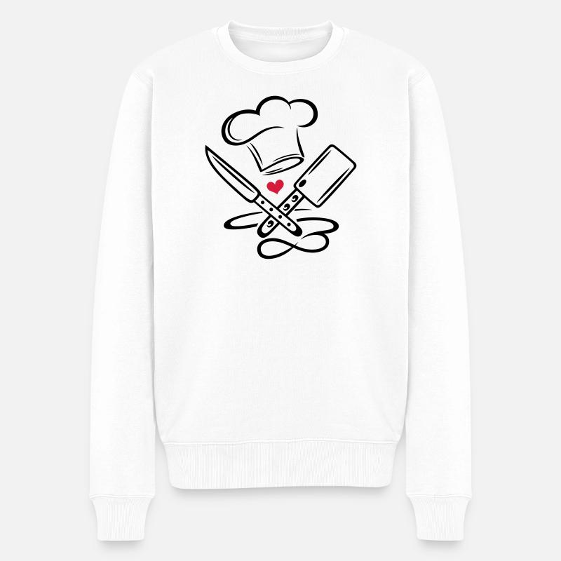 Icona di chef di cuoco cappello da cuoco cappello cuoco infinito - Maglione ecologico premium da uomo - bianco