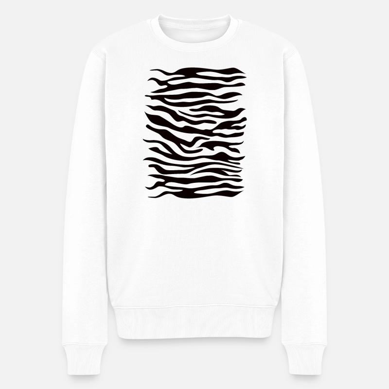Zebra Muster schwarz - Männer Premium Bio Pullover - Weiß