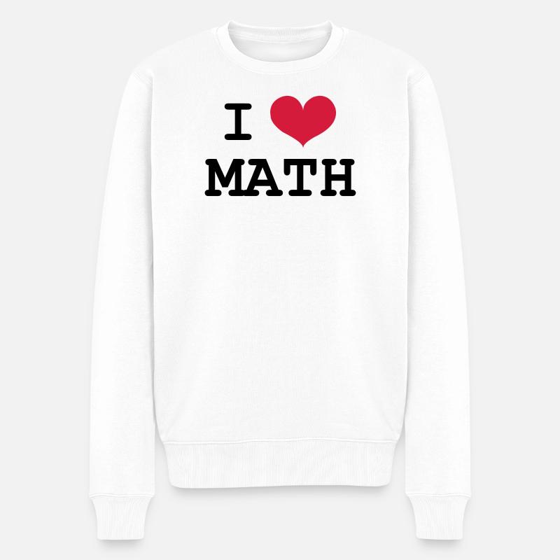 I Love Math - Pull Premium bio Homme - blanc