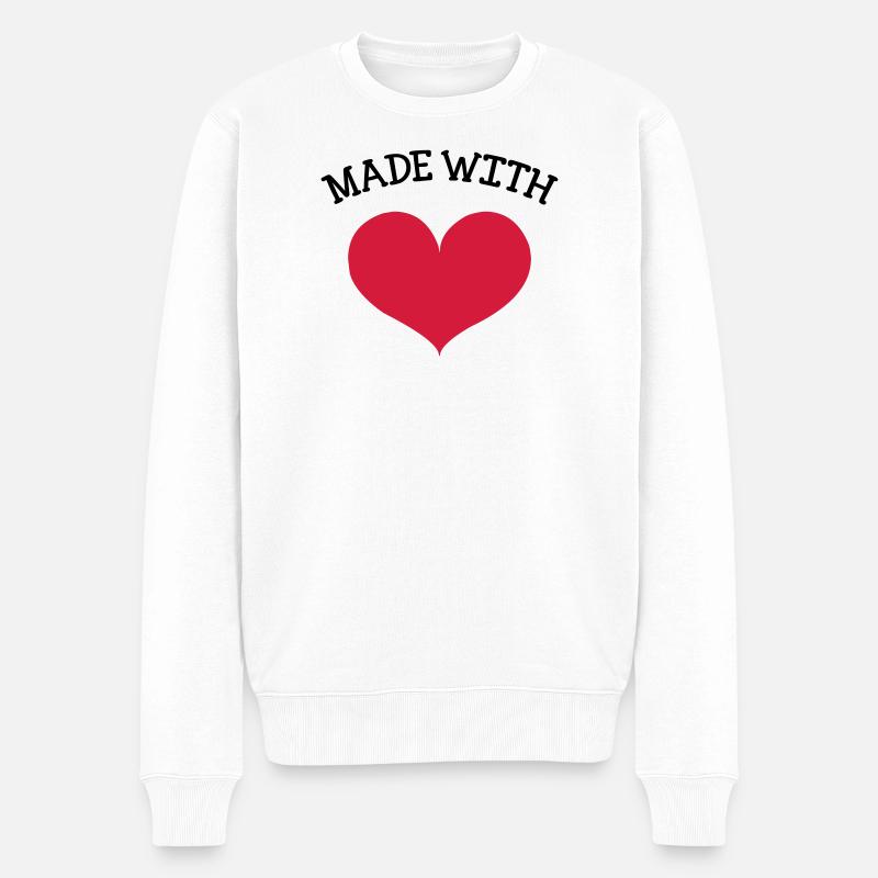 made with love - Männer Premium Bio Pullover - Weiß