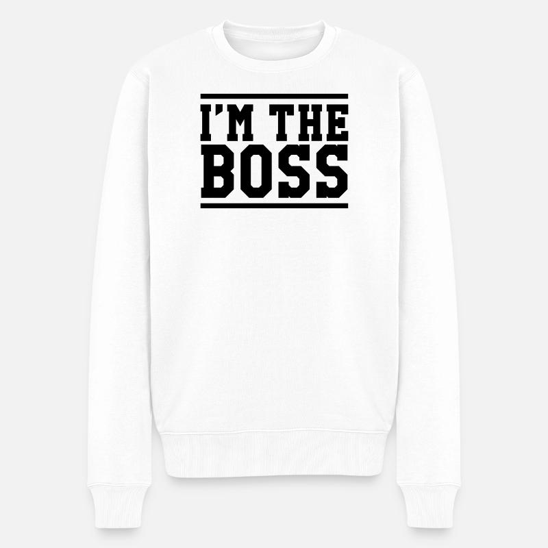 I'm the Boss - Männer Premium Bio Pullover - Weiß