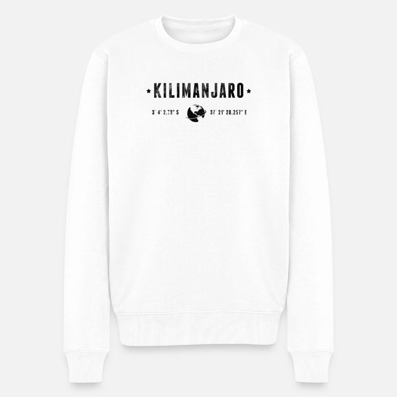 Kilimanjaro - Männer Premium Bio Pullover - Weiß